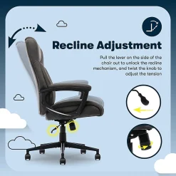 Serta® Comfort Eco Ergonomic Velvet Mid-Back Executive Office Chair, Brown/Black