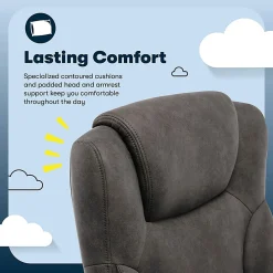 Serta® Comfort Eco Ergonomic Velvet Mid-Back Executive Office Chair, Brown/Black