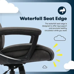 Serta® Comfort Eco Ergonomic Velvet Mid-Back Executive Office Chair, Brown/Black