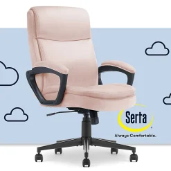 Serta® Comfort Ergo Ergonomic Velvet High-Back Executive Office Chair, Pink/Black