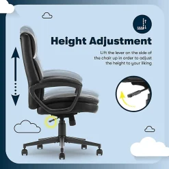 Serta® Comfort Ergo Ergonomic Bonded Leather Mid-Back Executive Office Chair, Black