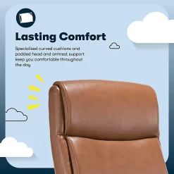 Serta® Comfort Ergo Ergonomic Bonded Leather Mid-Back Executive Office Chair, Cognac