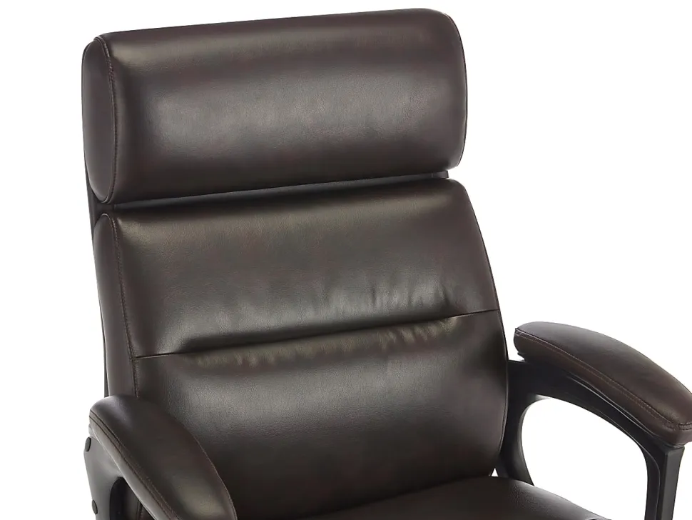Serta Comfort Ergonomic Bonded Leather Mid-Back Executive Office Chair, Brown