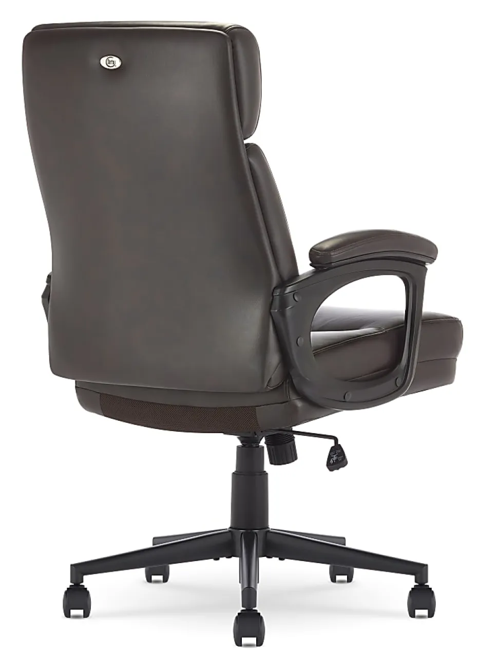 Serta Comfort Ergonomic Bonded Leather Mid-Back Executive Office Chair, Brown