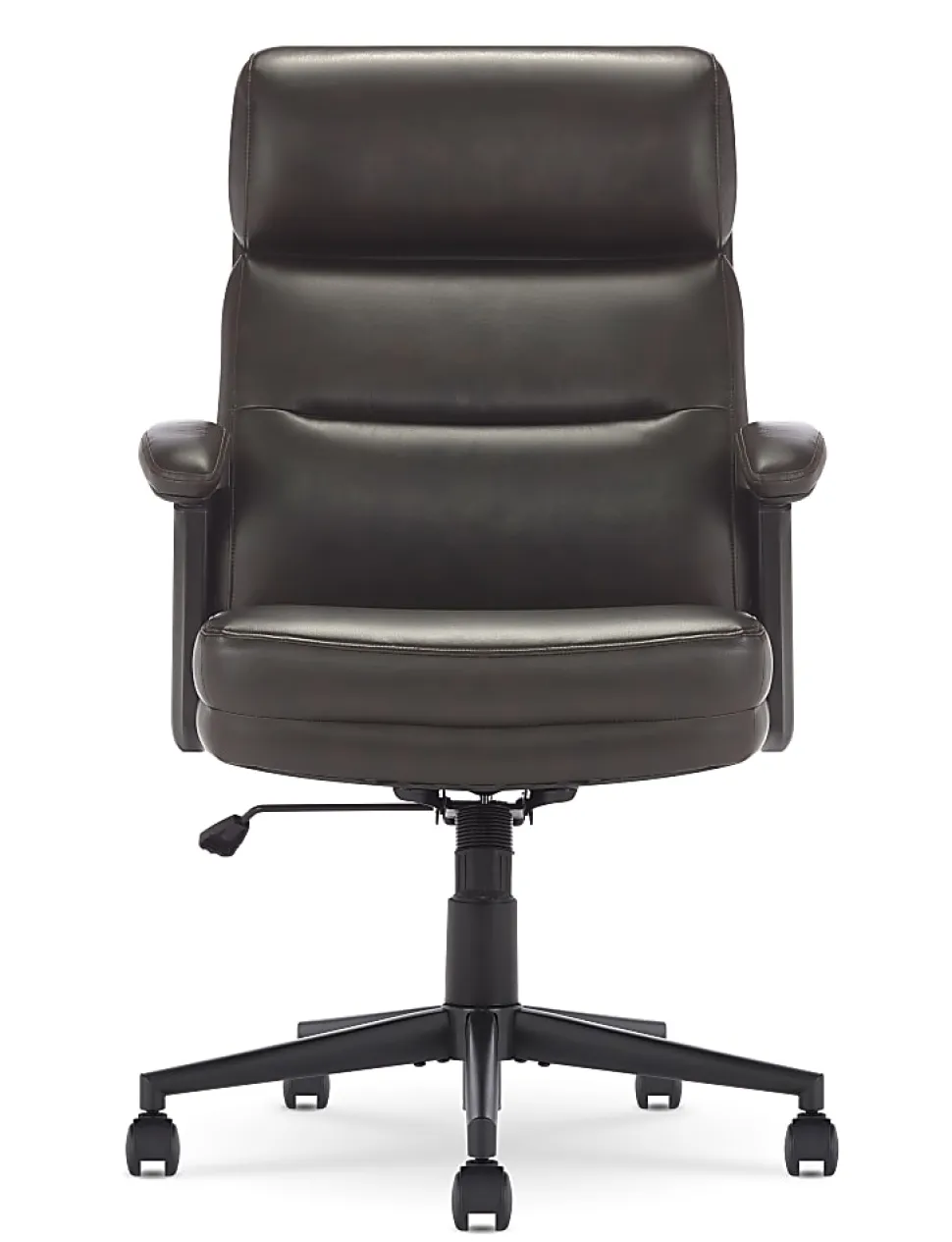 Serta Comfort Ergonomic Bonded Leather Mid-Back Executive Office Chair, Brown