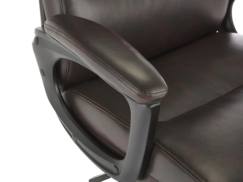 Serta Comfort Ergonomic Bonded Leather Mid-Back Executive Office Chair, Brown