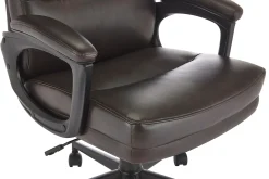 Serta Comfort Ergonomic Bonded Leather Mid-Back Executive Office Chair, Brown
