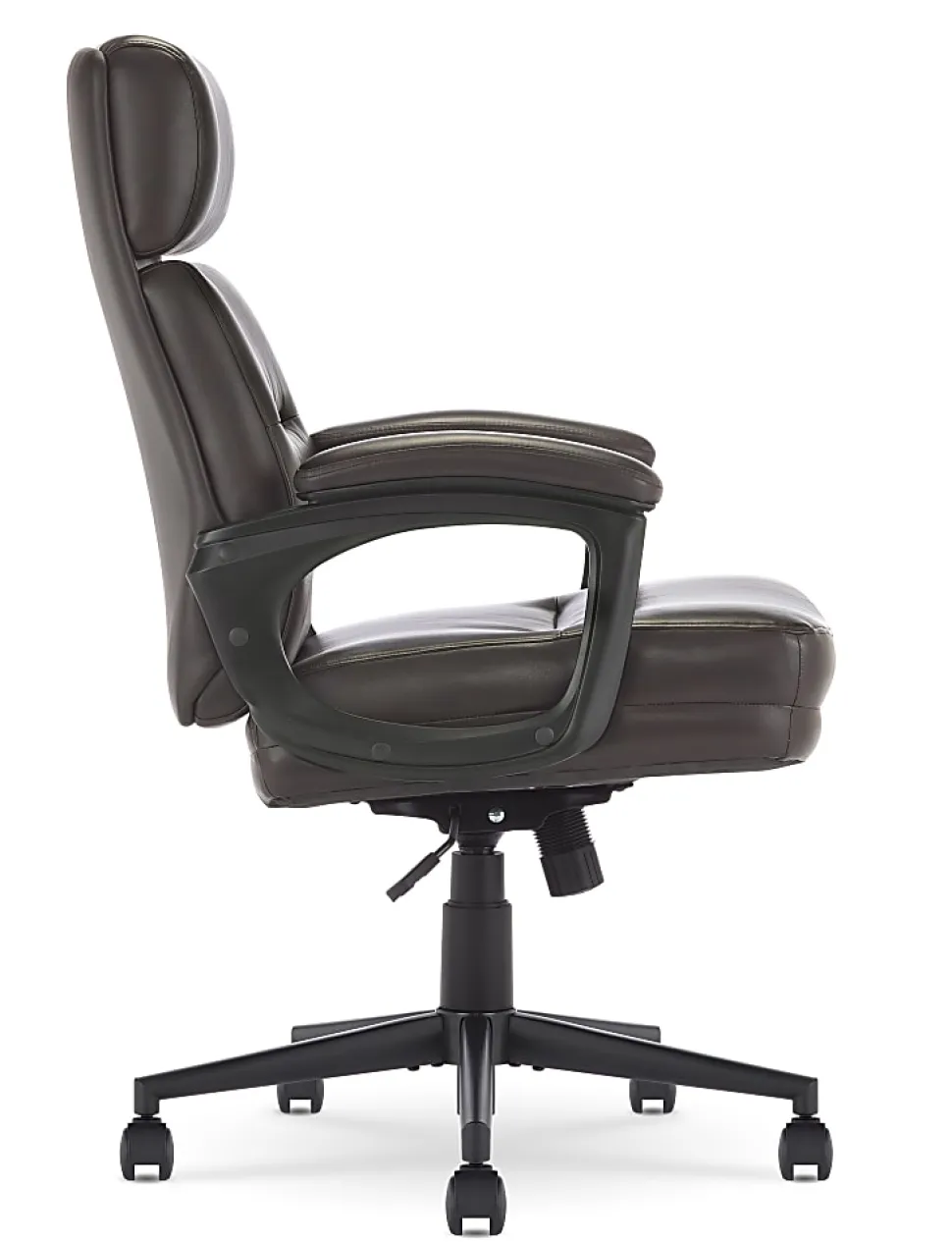 Serta Comfort Ergonomic Bonded Leather Mid-Back Executive Office Chair, Brown