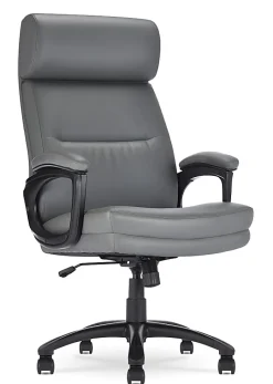 Serta® Comfort Ergonomic Bonded Leather Mid-Back Big & Tall Executive Office Chair, Gray