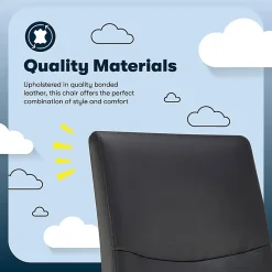 Serta® Comfort Modern Ergonomic Bonded Leather High-Back Executive Office Chair, Black