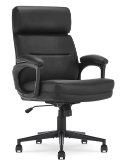 Serta Comfort Series Ergonomic Bonded Leather Mid-Back Executive Office Chair, Black