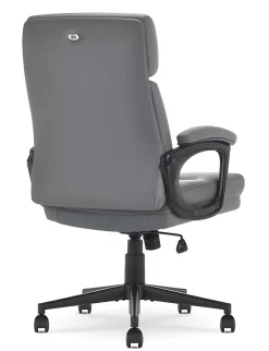 Serta Comfort Series Ergonomic Bonded Leather Mid-Back Executive Office Chair, Gray
