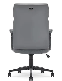Serta Comfort Series Ergonomic Bonded Leather Mid-Back Executive Office Chair, Gray