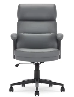 Serta Comfort Series Ergonomic Bonded Leather Mid-Back Executive Office Chair, Gray
