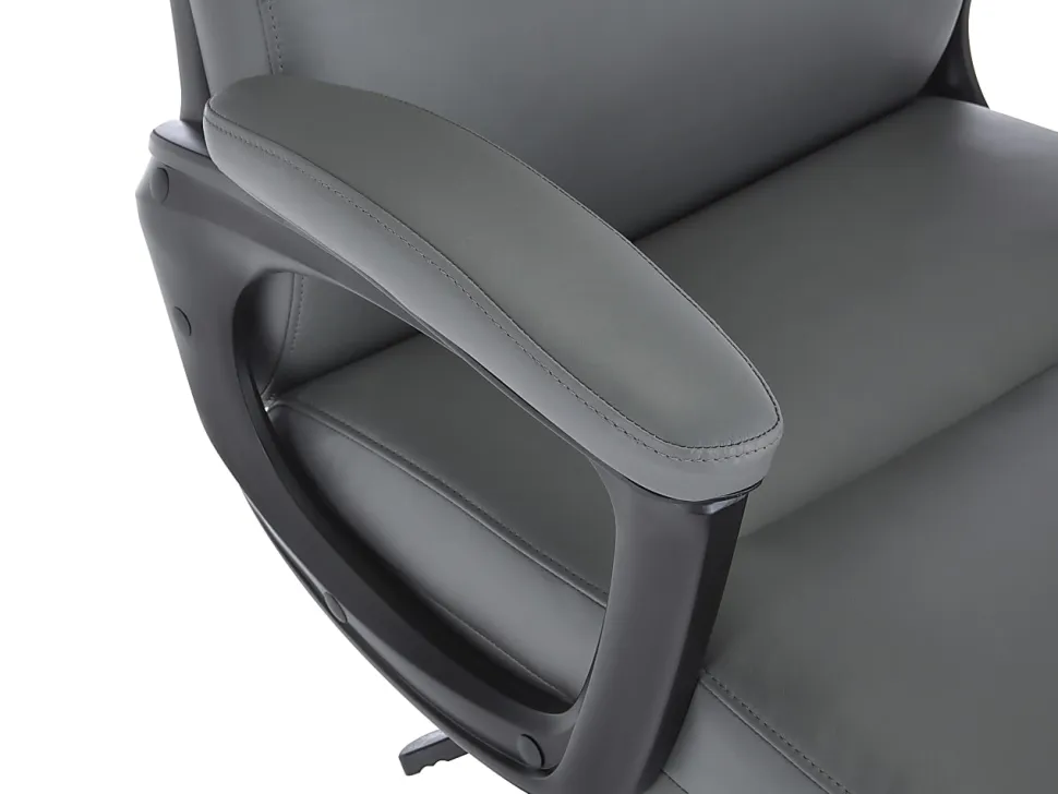 Serta Comfort Series Ergonomic Bonded Leather Mid-Back Executive Office Chair, Gray