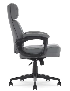 Serta Comfort Series Ergonomic Bonded Leather Mid-Back Executive Office Chair, Gray