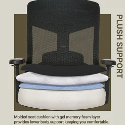 Serta Commercial Eco-2000 Big & Tall Ergonomic Mesh High-Back Executive Office Chair, Black