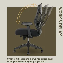Serta Commercial Eco-2000 Big & Tall Ergonomic Mesh High-Back Executive Office Chair, Black