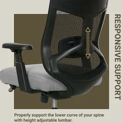Serta Commercial Eco-2000 Big & Tall Ergonomic Mesh High-Back Executive Office Chair, Gray