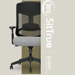 Serta Commercial Eco-2000 Big & Tall Ergonomic Mesh High-Back Executive Office Chair, Gray
