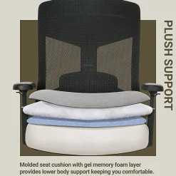 Serta Commercial Eco-2000 Big & Tall Ergonomic Mesh High-Back Executive Office Chair, Gray