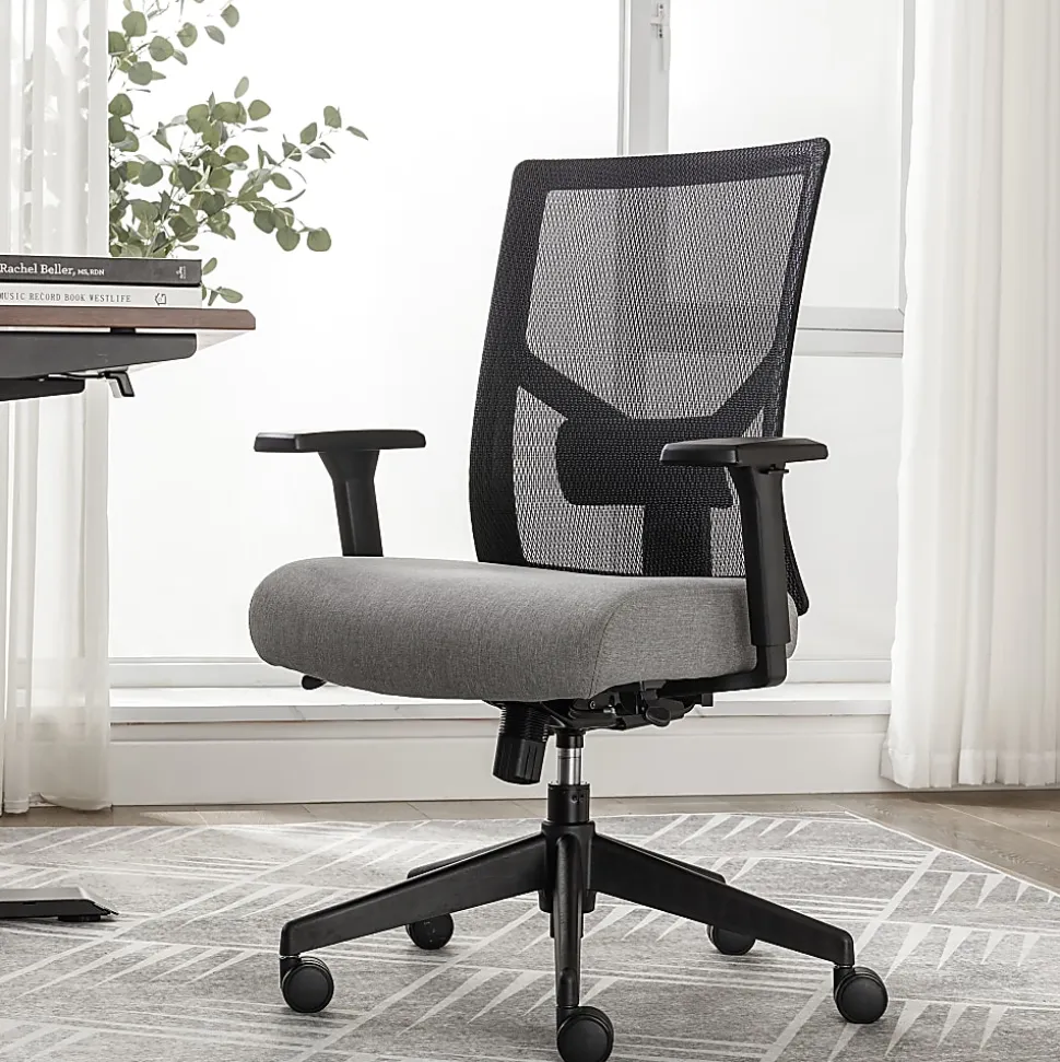 Serta Commercial Eco-2000 Ergonomic Mesh Mid-Back Task Chair, 43% Recycled, Gray
