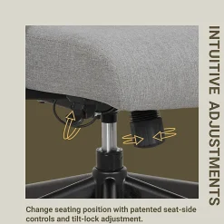 Serta Commercial Eco-2000 Ergonomic Mesh Mid-Back Task Chair, 43% Recycled, Gray