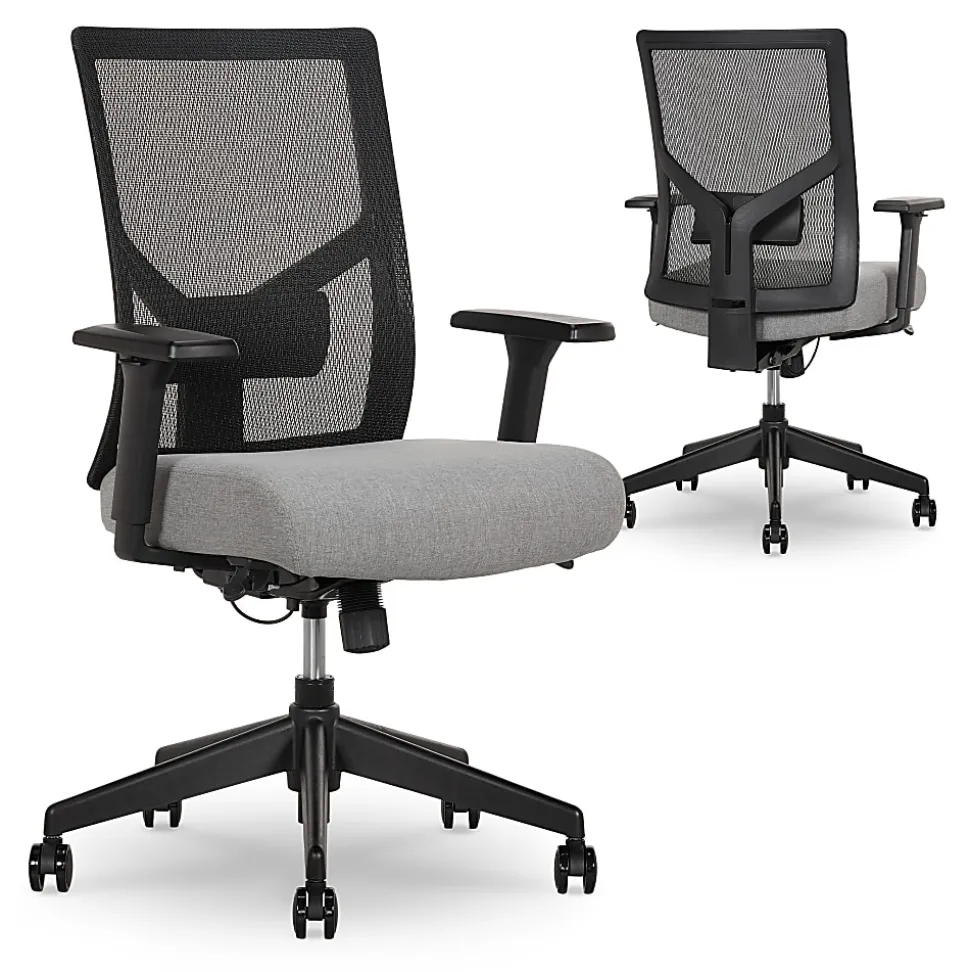 Serta Commercial Eco-2000 Ergonomic Mesh Mid-Back Task Chair, 43% Recycled, Gray