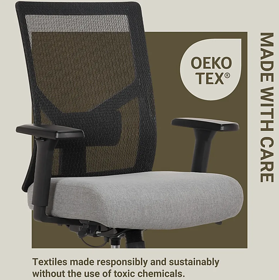 Serta Commercial Eco-2000 Ergonomic Mesh Mid-Back Task Chair, 43% Recycled, Gray