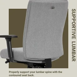 Serta® Commercial Eco-2000 Ergonomic Fabric Mid-Back Task Chair, Gray