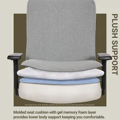 Serta® Commercial Eco-2000 Ergonomic Fabric Mid-Back Task Chair, Gray