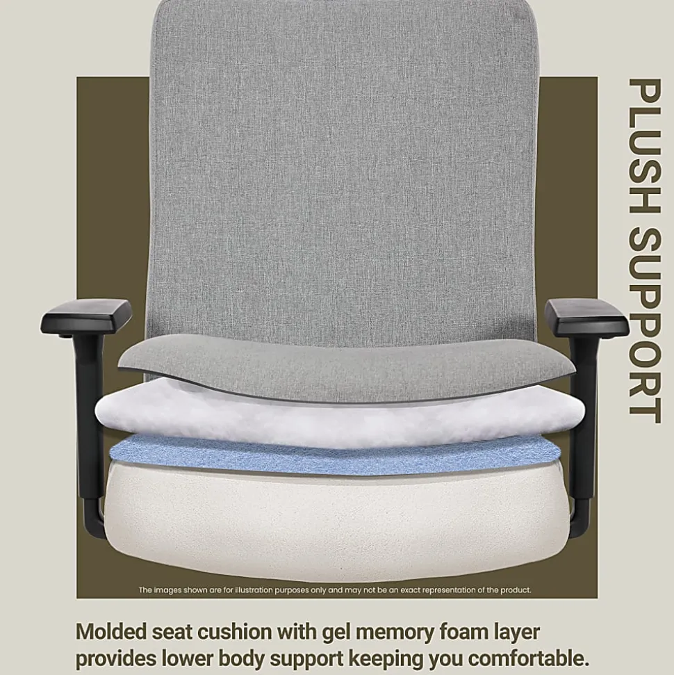 Serta® Commercial Eco-2000 Ergonomic Fabric Mid-Back Task Chair, Gray