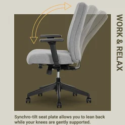 Serta® Commercial Eco-2000 Ergonomic Fabric Mid-Back Task Chair, Gray