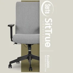 Serta® Commercial Eco-2000 Ergonomic Fabric Mid-Back Task Chair, Gray