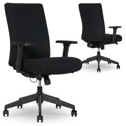 Serta® Commercial Eco-2000 Ergonomic Fabric Mid-Back Task Chair, Black