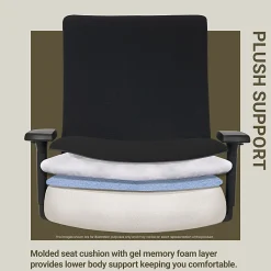 Serta® Commercial Eco-2000 Ergonomic Fabric Mid-Back Task Chair, Black