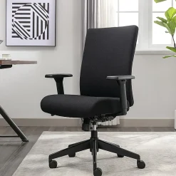 Serta® Commercial Eco-2000 Ergonomic Fabric Mid-Back Task Chair, Black