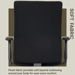 Serta® Commercial Eco-2000 Ergonomic Fabric Mid-Back Task Chair, Black