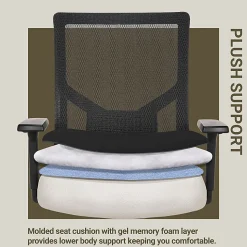 Serta Commercial Eco-2000 Ergonomic Mesh Mid-Back Task Chair, 43% Recycled, Black