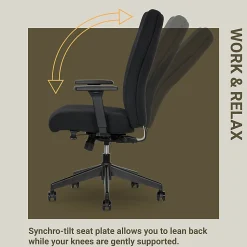 Serta® Commercial Eco-2000 High-Back Ergonomic Fabric Chair, Black