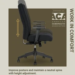 Serta® Commercial Eco-2000 High-Back Ergonomic Fabric Chair, Black