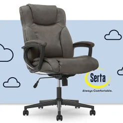 Serta® Connor High-Back Office Chair, Bonded Leather, Gray