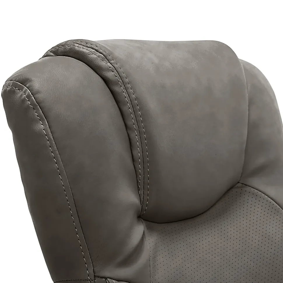Serta® Connor High-Back Office Chair, Bonded Leather, Gray