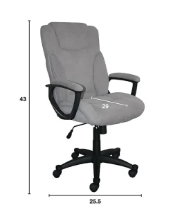 Serta Connor Office Chair, Microfiber, Light Gray