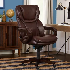 Serta® Conway Big & Tall Bonded Leather High-Back Office Chair, Brown