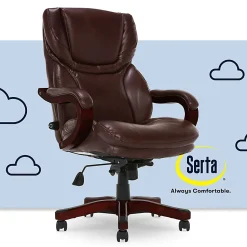 Serta® Conway Big & Tall Bonded Leather High-Back Office Chair, Brown