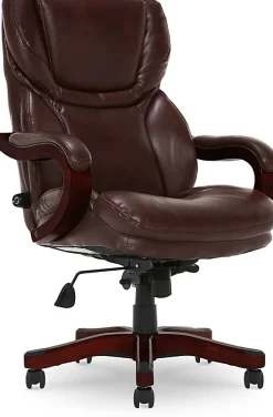 Serta® Conway Big & Tall Bonded Leather High-Back Office Chair, Brown