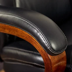 Serta® Conway Big & Tall Bonded Leather High-Back Office Chair, Black/Dark Redwood