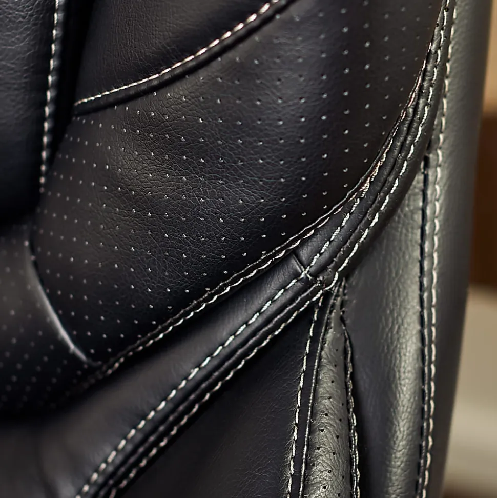 Serta® Conway Big & Tall Bonded Leather High-Back Office Chair, Black/Dark Redwood
