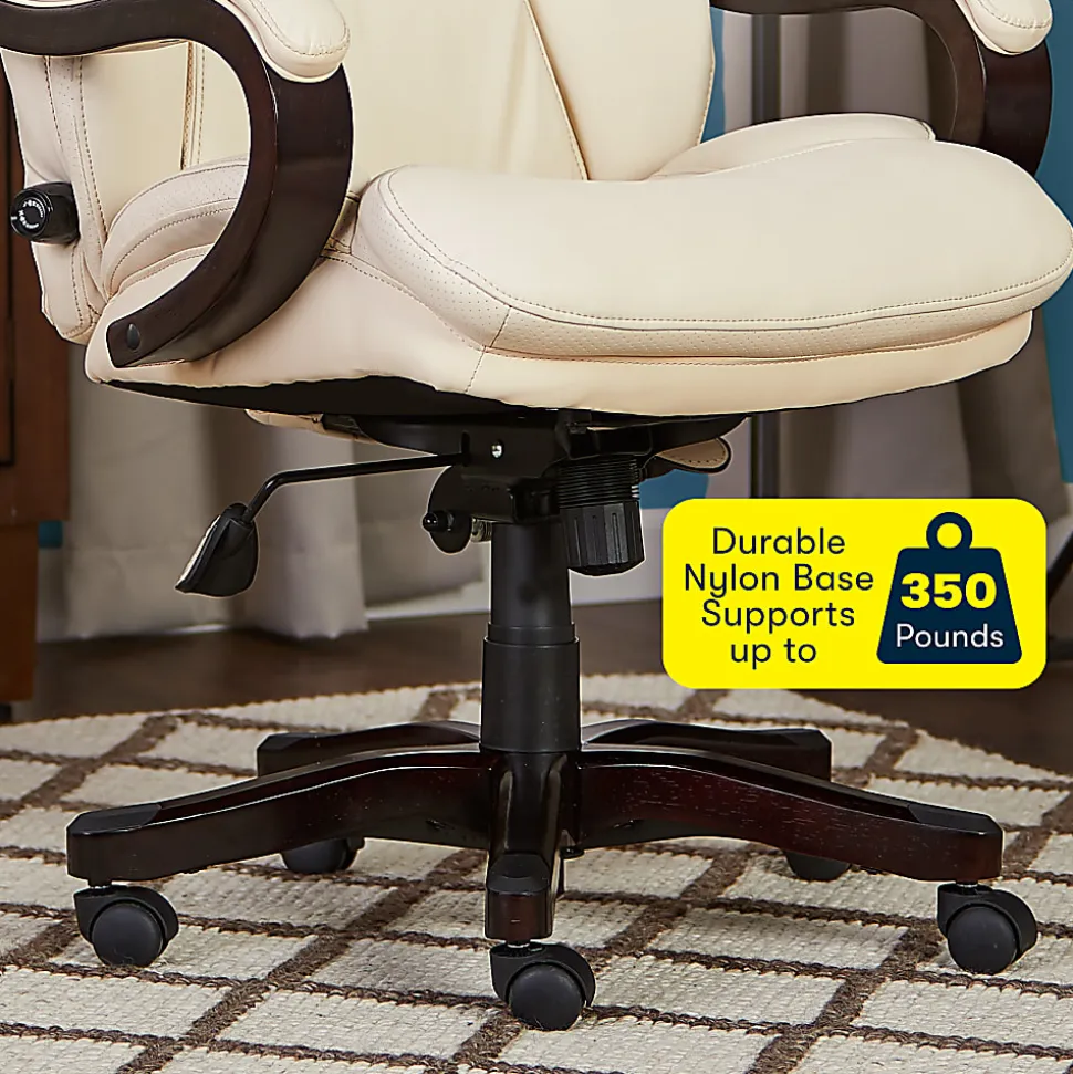 Serta® Conway Big & Tall Bonded Leather High-Back Office Chair, Inspired Ivory/Espresso